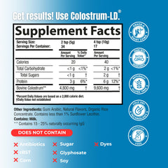 Colostrum-LD powder dissolves easily in liquids for quick mixing