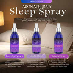 Combat Cleaner Pillow Sleep Spray Rose bottle to soothe nights