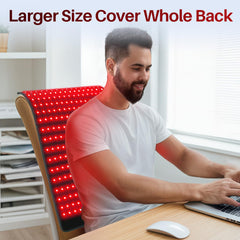 Comfytemp red light pad over the waist and abdomen for core-area comfort.
