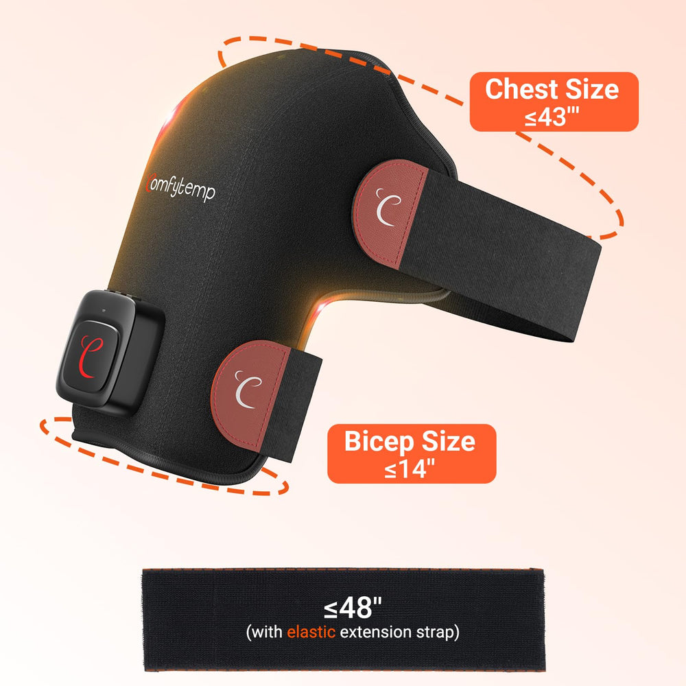 Comfytemp 94-LED array provides surface red light and deep infrared reach.