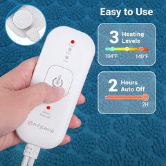 Comfytemp mat fully covers back and shoulders with large 17x33 inch surface.