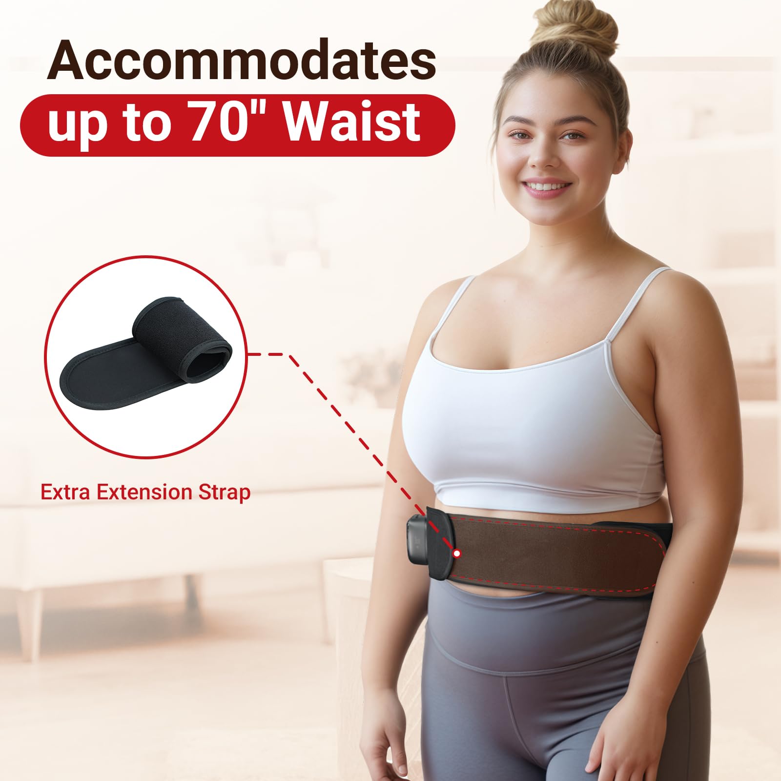 Comfytemp belt used in office for quick rejuvenation during breaks.