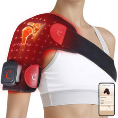 Comfytemp cordless red light shoulder wrap with 94 LEDs and adjustable strap.