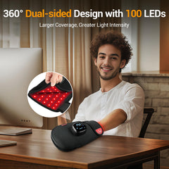 Comfytemp dual LED coverage highlights 360-degree light exposure around the hand.