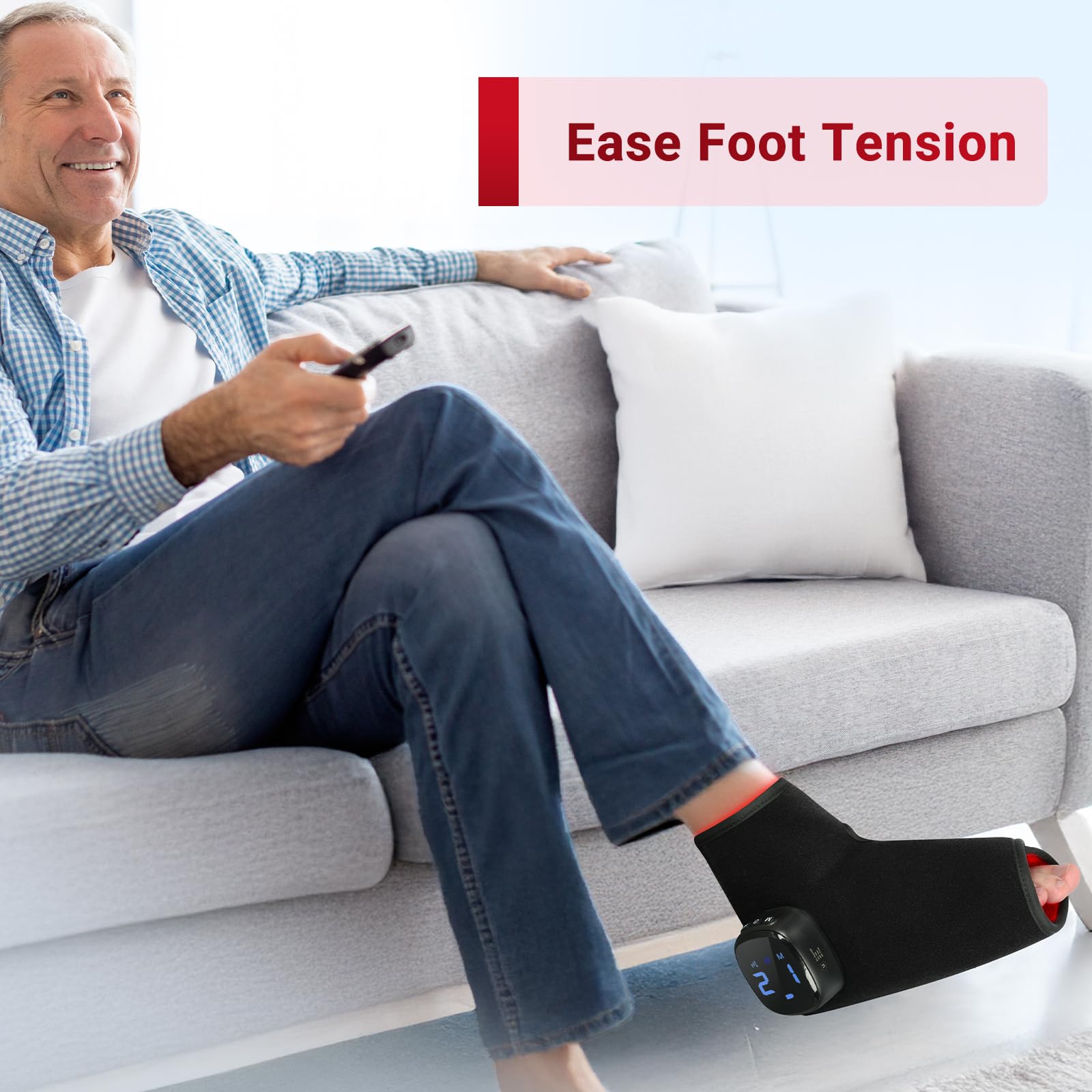 Comfytemp heated foot wrap providing gentle warmth for relaxed feet.