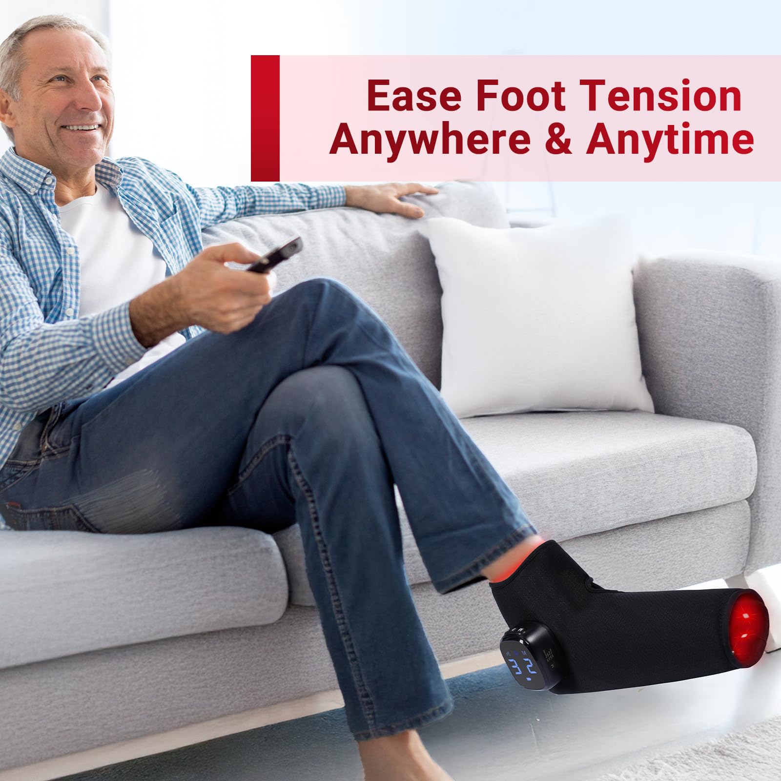 Comfytemp heating function illustration shows added warmth for soothing relief.