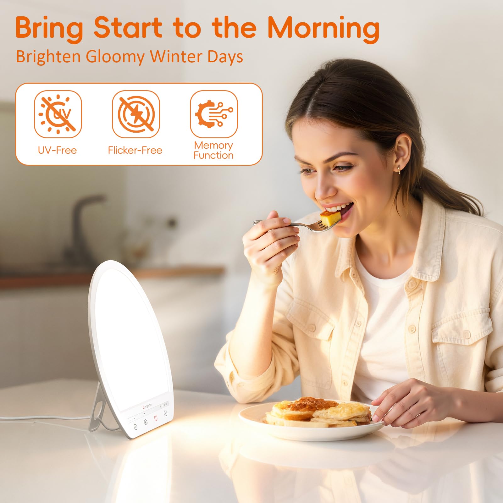 Comfytemp lamp suits home or office use for daily daylight boosts.