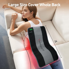 Comfytemp pad worn on back with strap for secure therapy