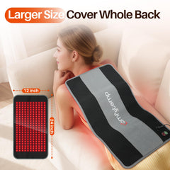 Comfytemp red light therapy pad on the shoulder for everyday comfort.