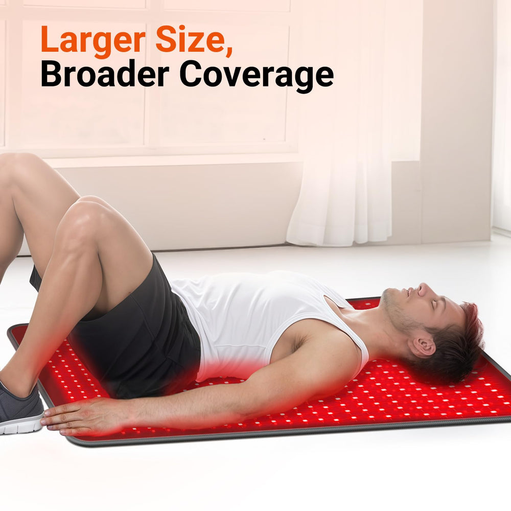 Comfytemp red light therapy mat uses 660nm and 850nm wavelengths for depth