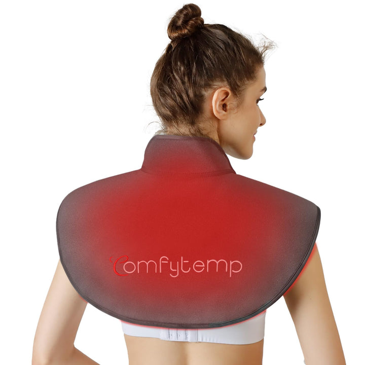 Comfytemp red light therapy wrap targets neck, shoulders, and back with 162 LEDs.