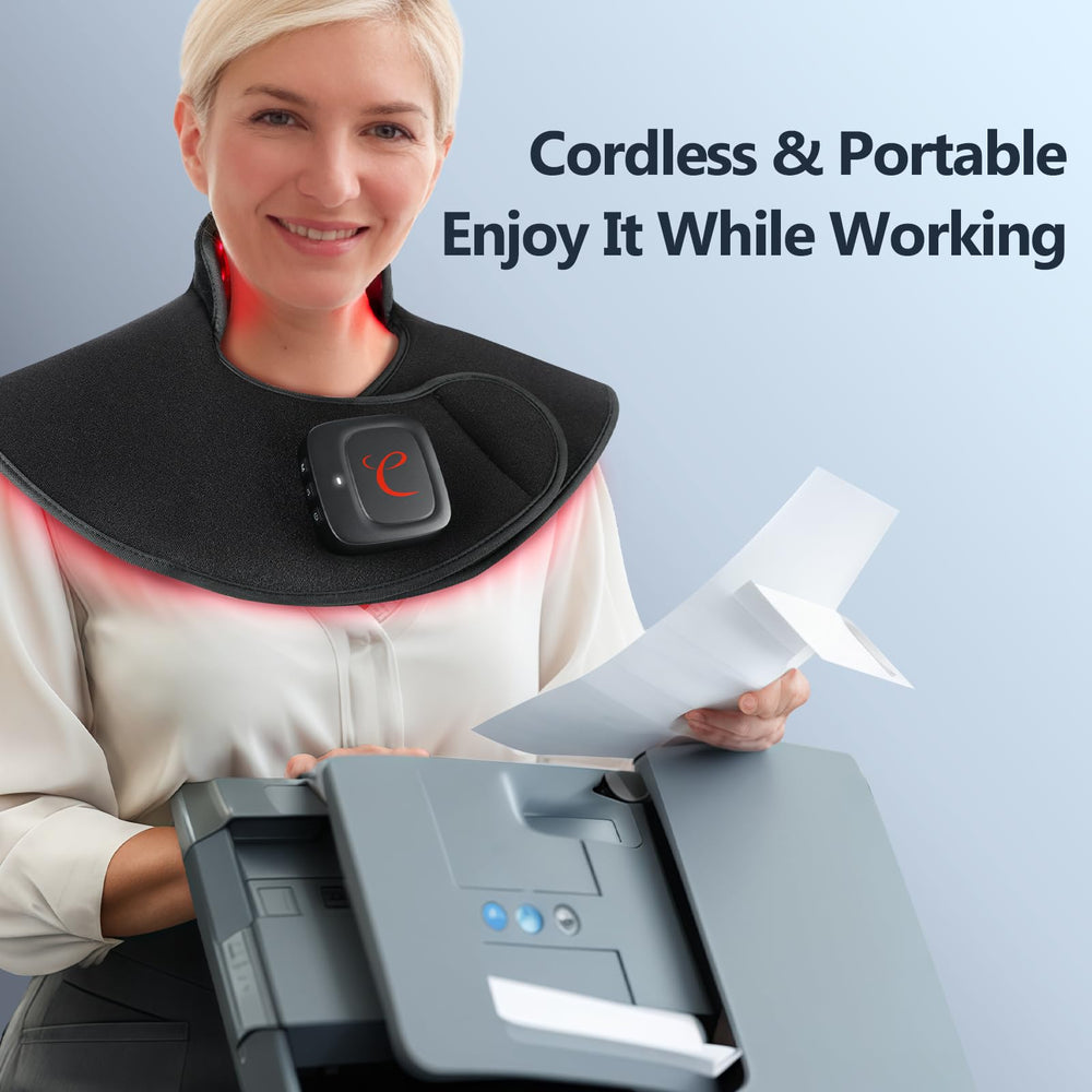 Comfytemp upper back cape design fits neck curves ergonomically