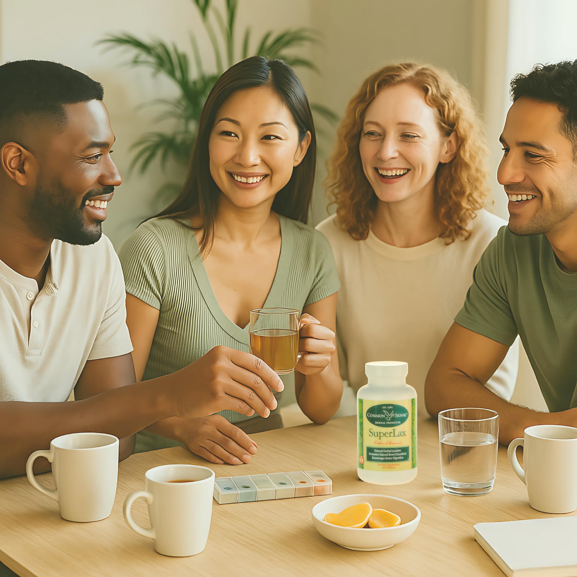 Common Sense SuperLax acidophilus bifidus coating feature for colon protection.