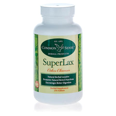 Common Sense SuperLax bottle front view for gentle colon support.