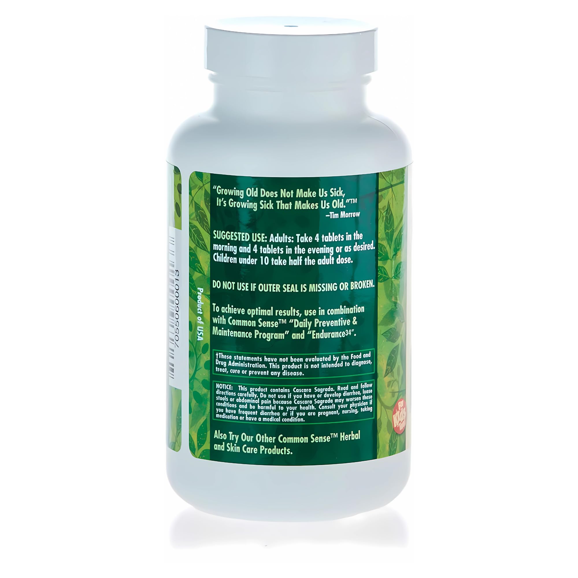Common Sense SuperLax packaging shows usage directions and branding.