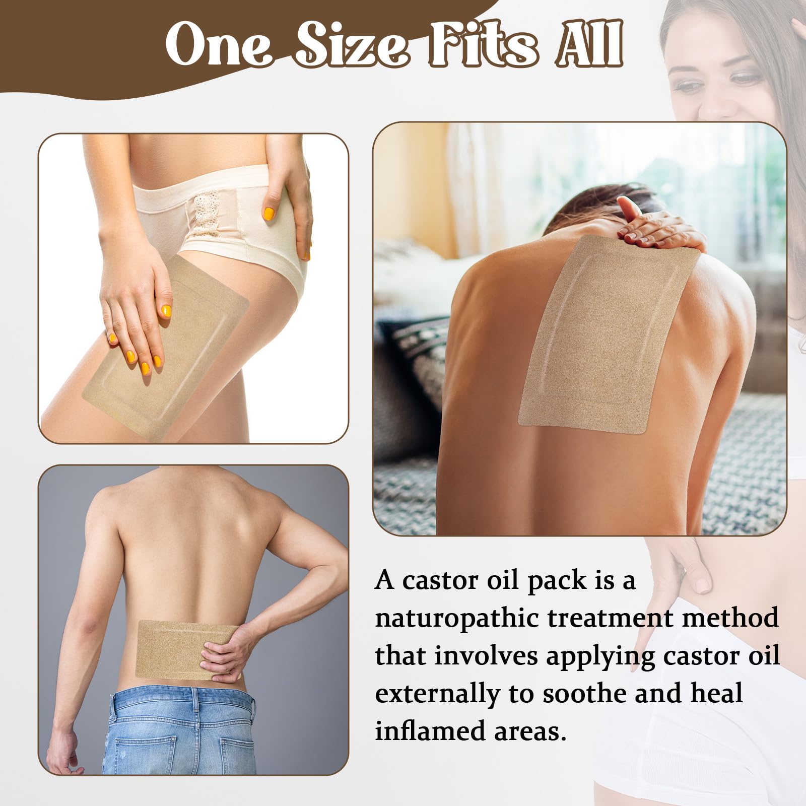 COMNICO castor oil pack wrap leak-proof design keeps oil contained during wear.