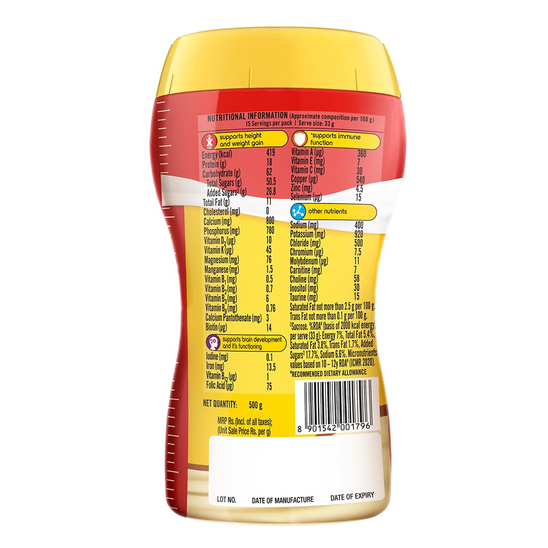 Complan Kesar Badam bottle being poured for serving
