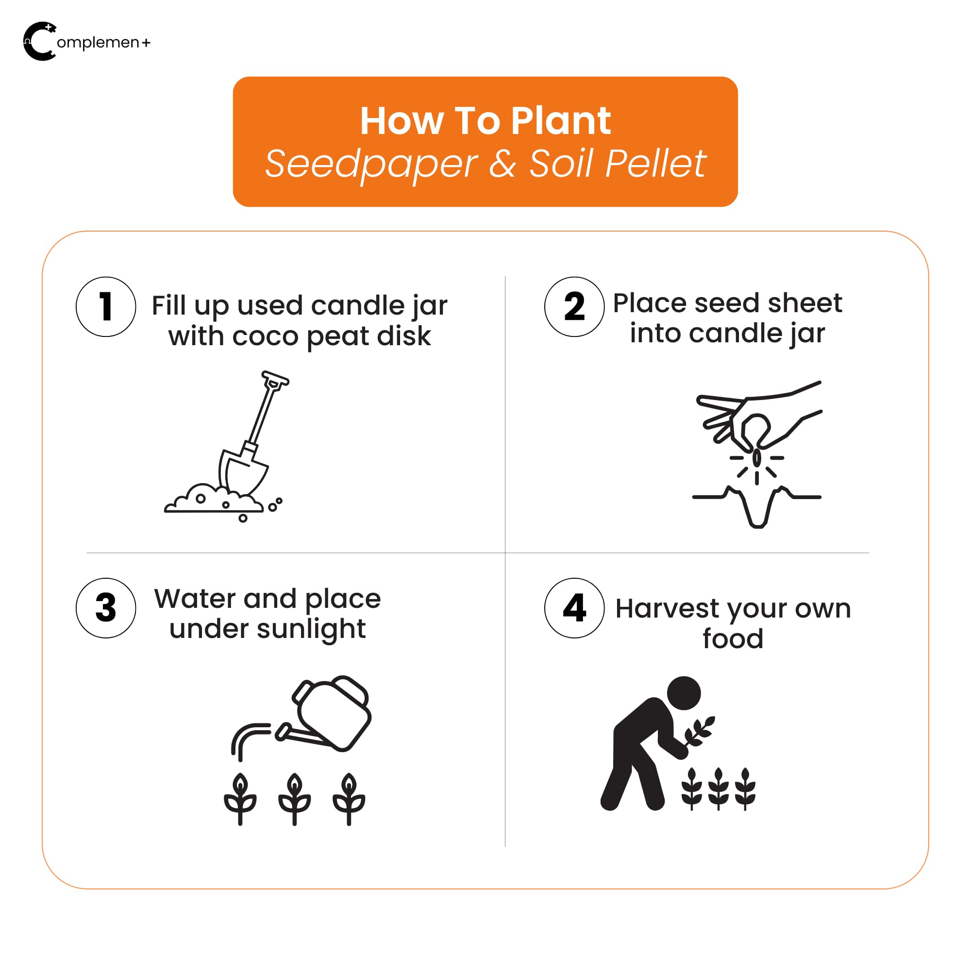 Complemen+ seed paper dust cover and packaging accessories