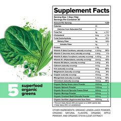 Complement Daily Greens powder scoop illustrates simple two-teaspoon serving