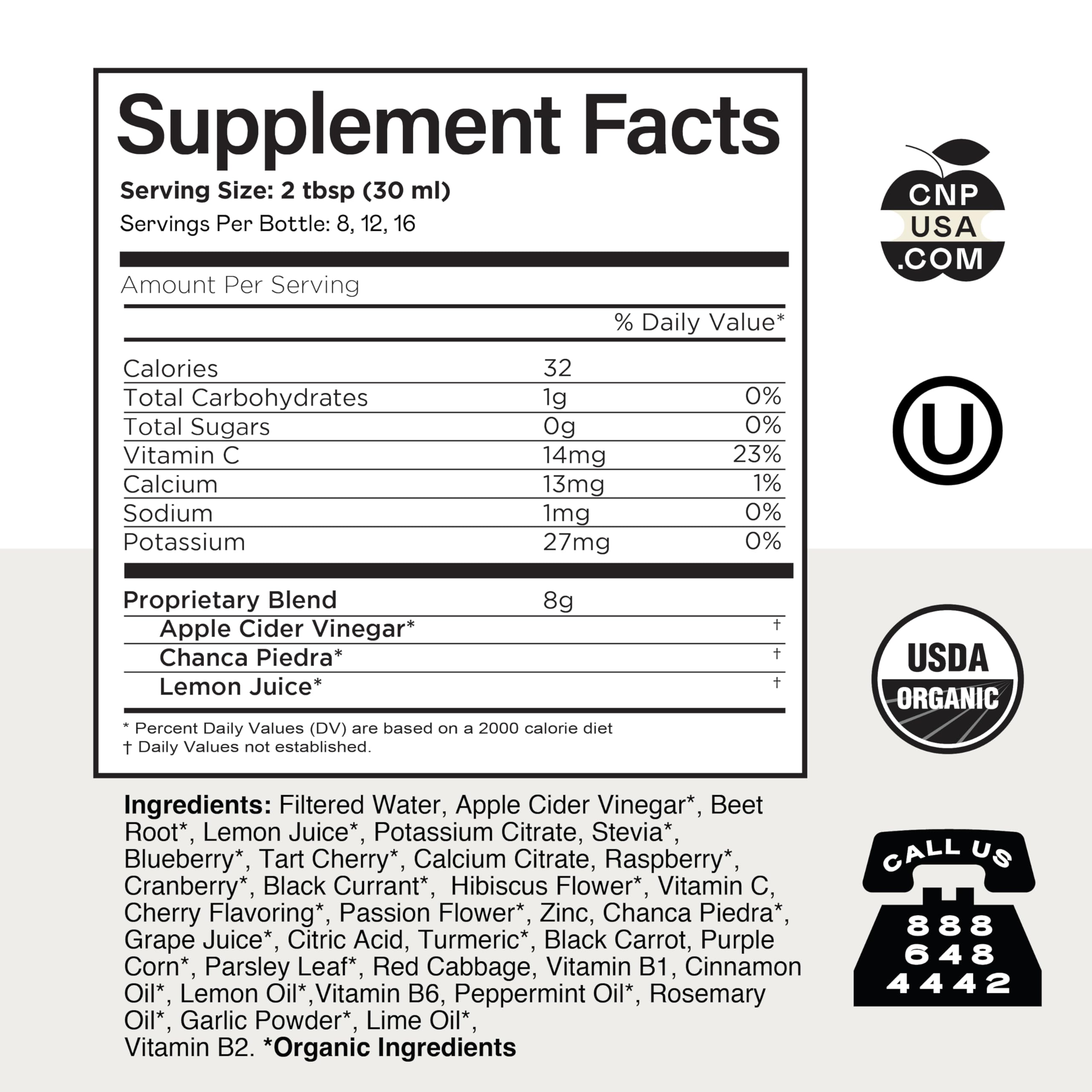 Complete Natural Products Kidney Complete bottle label close-up featuring Apple Cider Vinegar and Lemon for natural support.