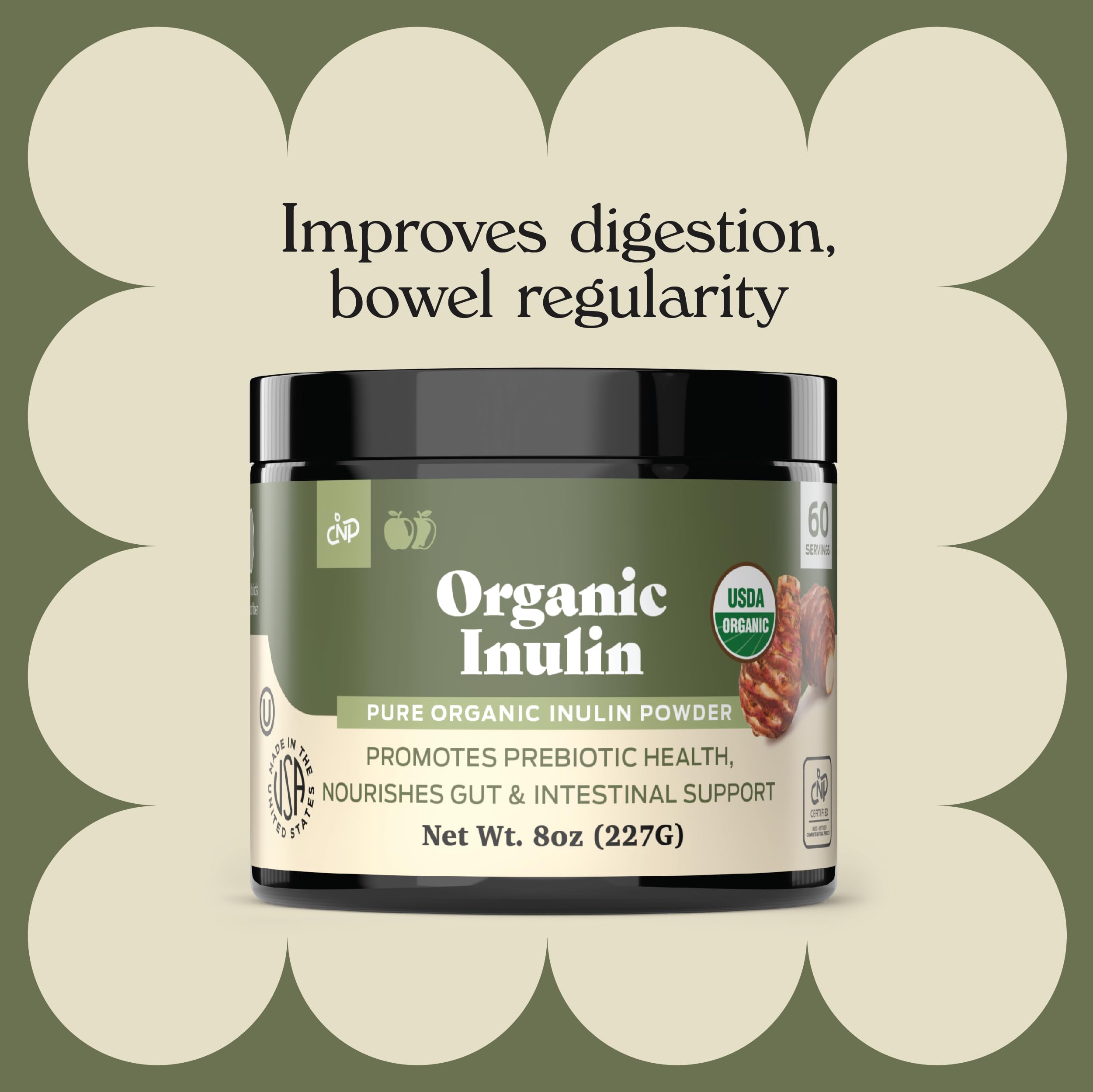 OU Kosher organic inulin powder packaging from Complete Natural Products