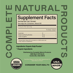 Complete Natural Organic Kelp Powder with scoop – convenient daily serving.