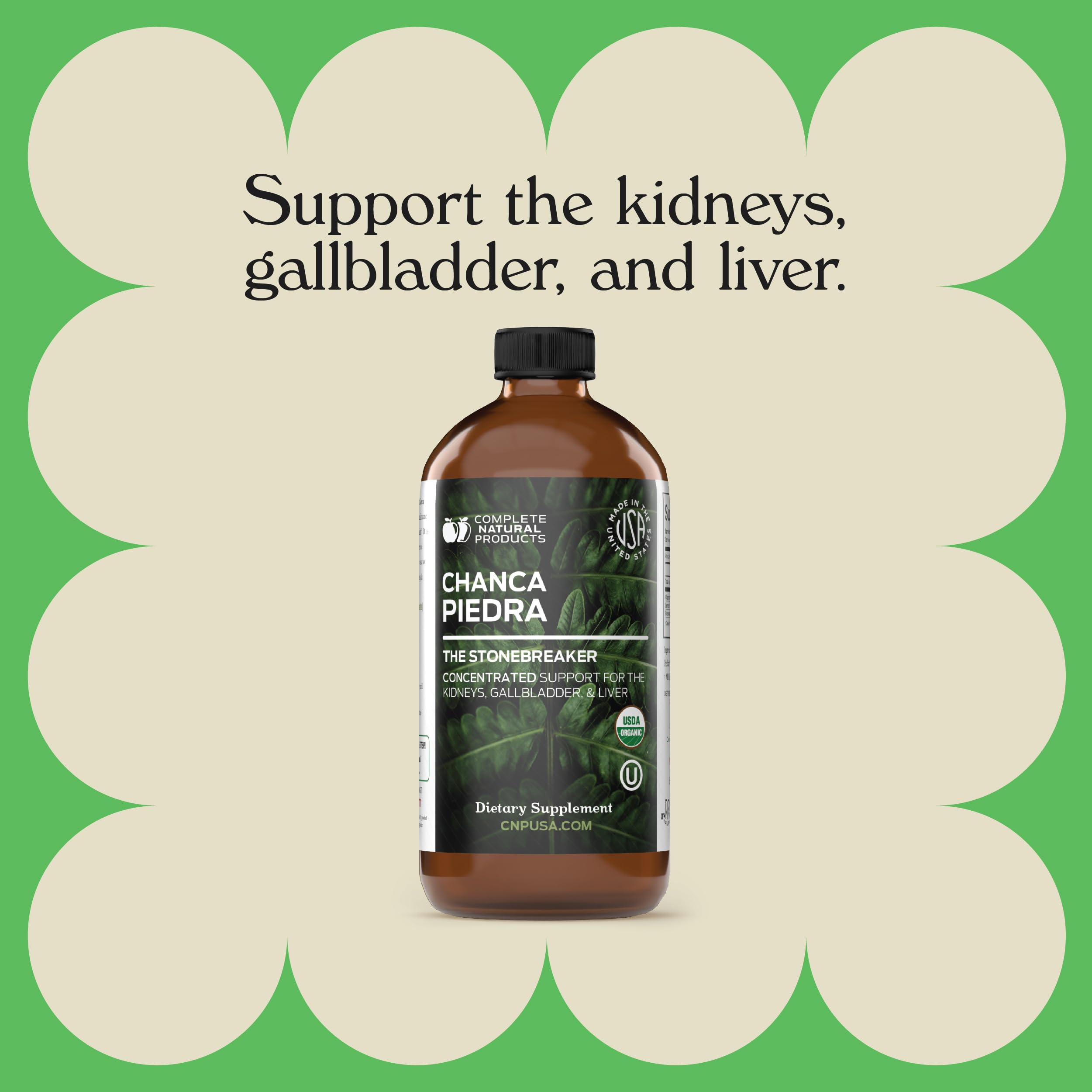 Complete Natural Phyllanthus Niruri bottle front emphasizes 16oz size and natural formulation.