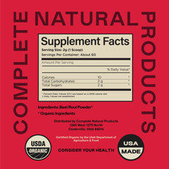 Complete Natural Products beet root powder scoop for quick add-ins.