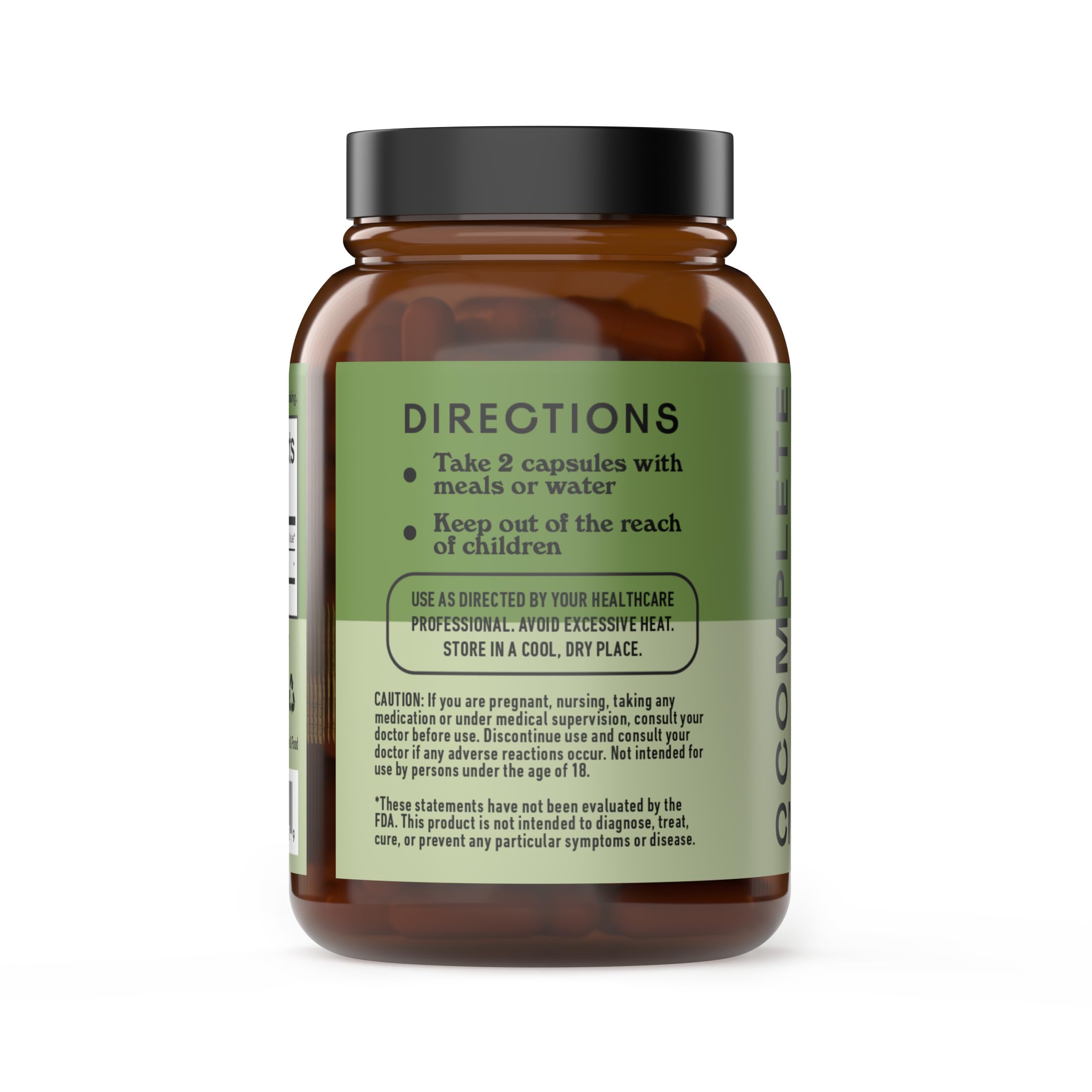 Complete Natural Products chlorella capsules packaging highlights vegan and non-GMO origins.