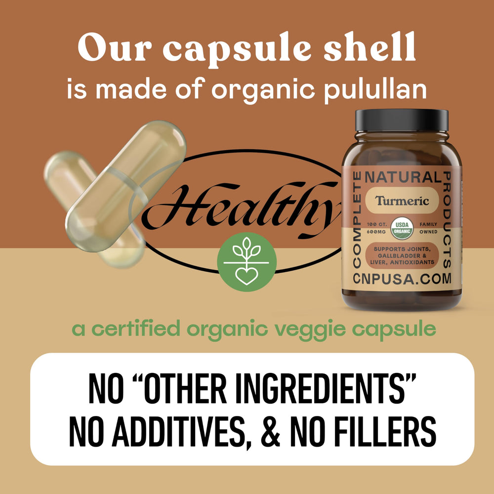 Complete Natural Products cúrcuma 600 mg, hoja de certificación orgánica