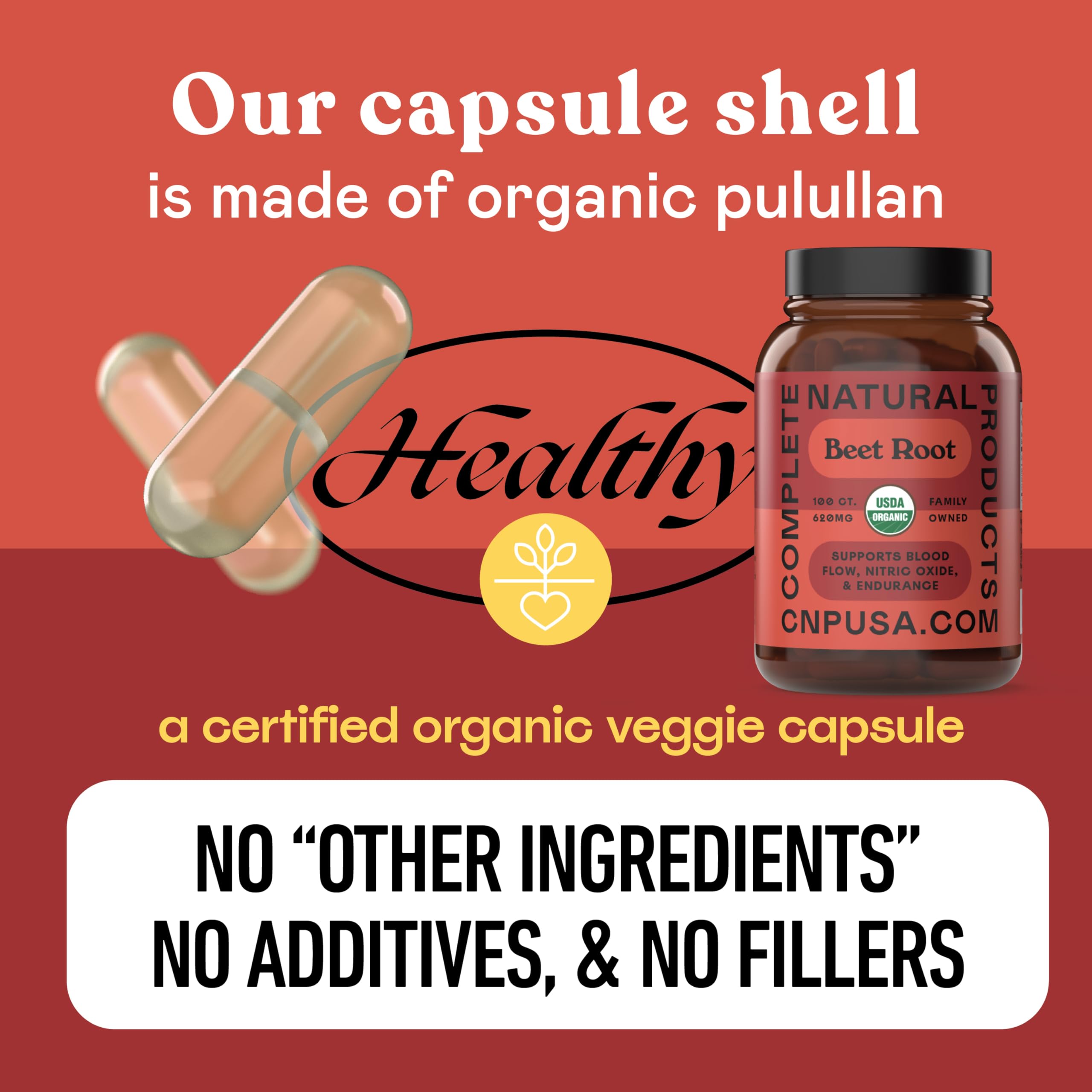 Complete Natural Products beet root capsules in daily-use setup for vitality.