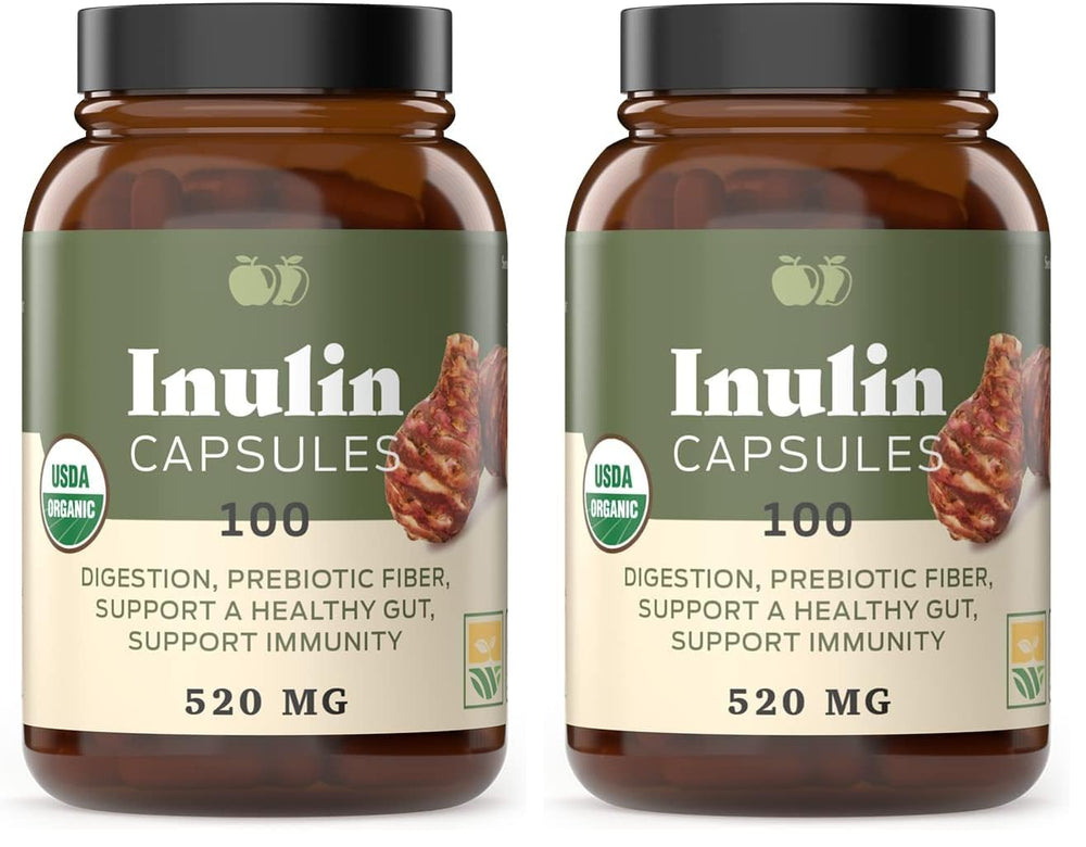 Complete Natural Products inulin capsules bottle front, supports daily fiber intake.