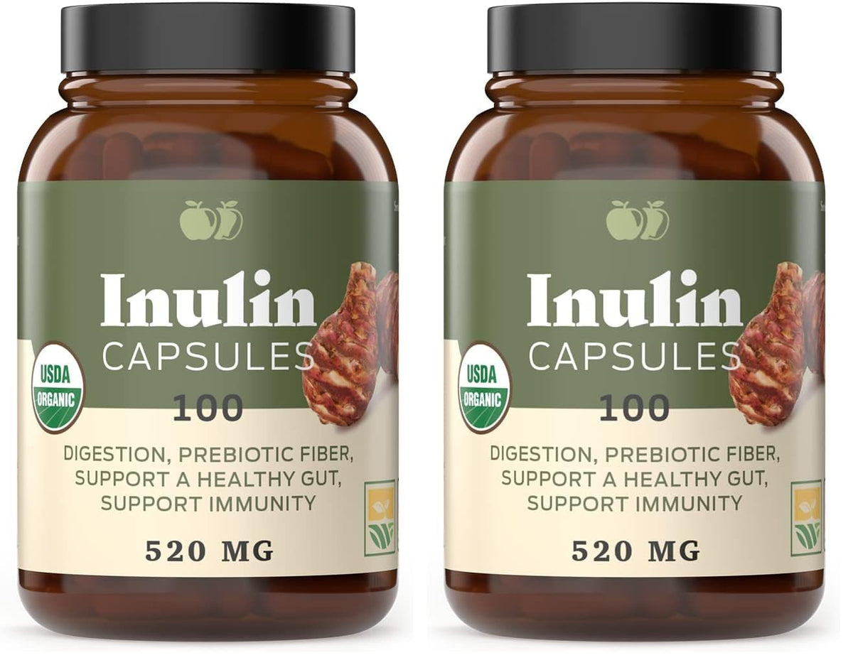 Complete Natural Products inulin capsules bottle front, supports daily fiber intake.