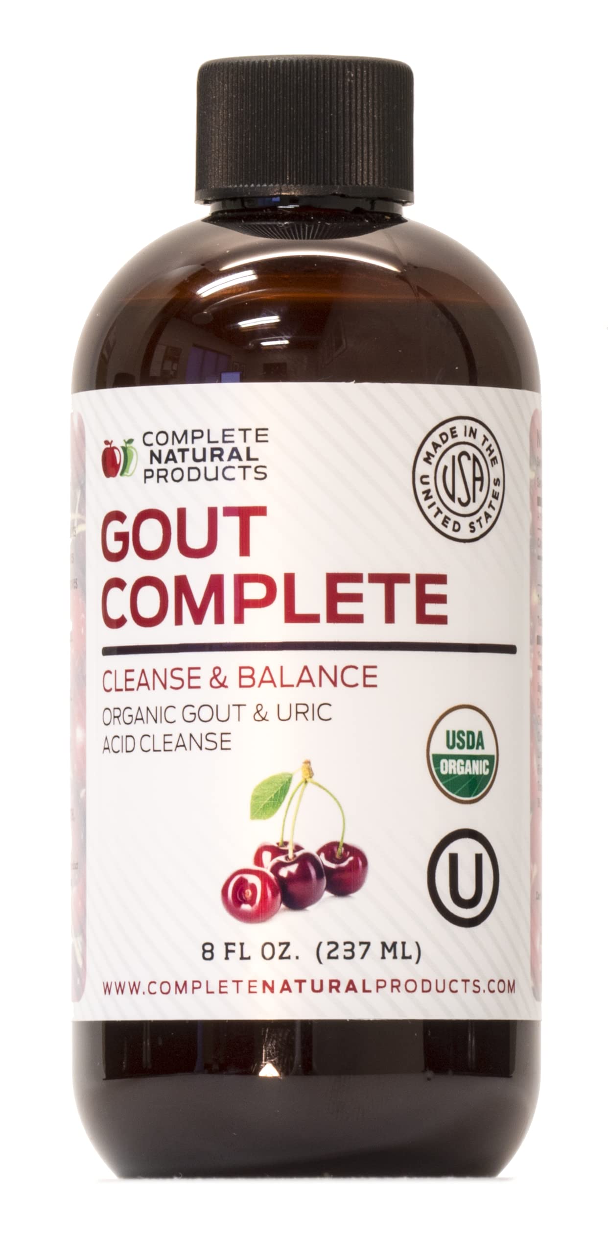 Complete Natural Products Uric Acid Complete bottle front with clear daily dosage for use