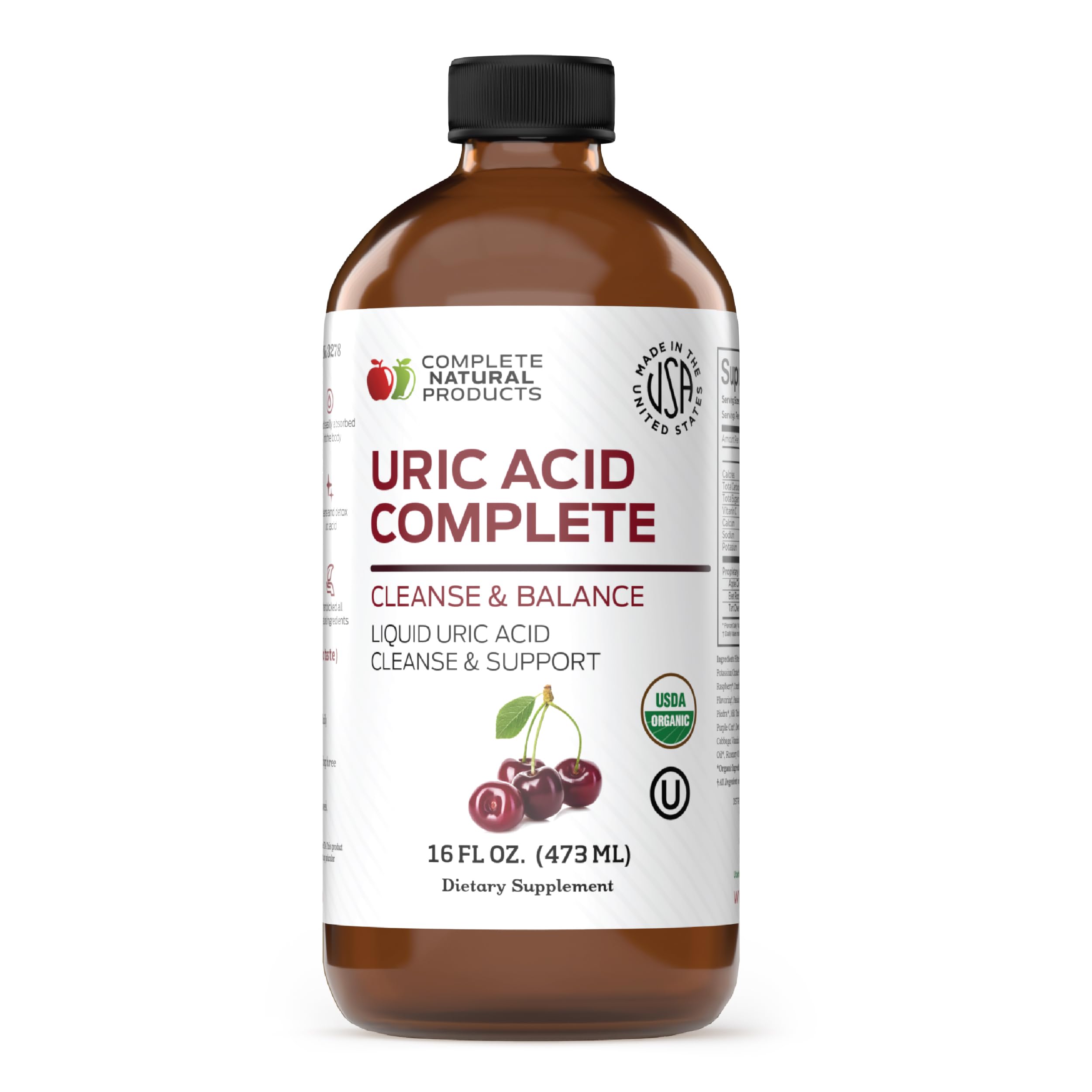 Complete Natural Products Uric Acid Complete bottle with liquid formula for daily cleansing support