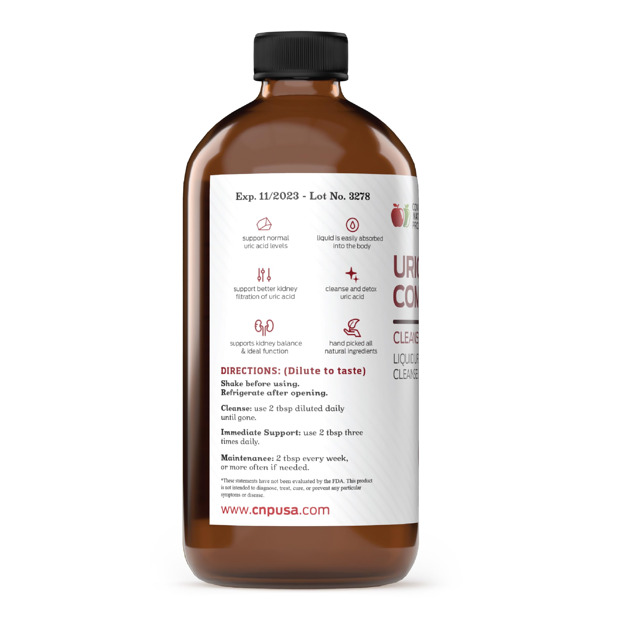 Complete Natural Products Uric Acid Complete pour bottle, easy dosing for circulation support