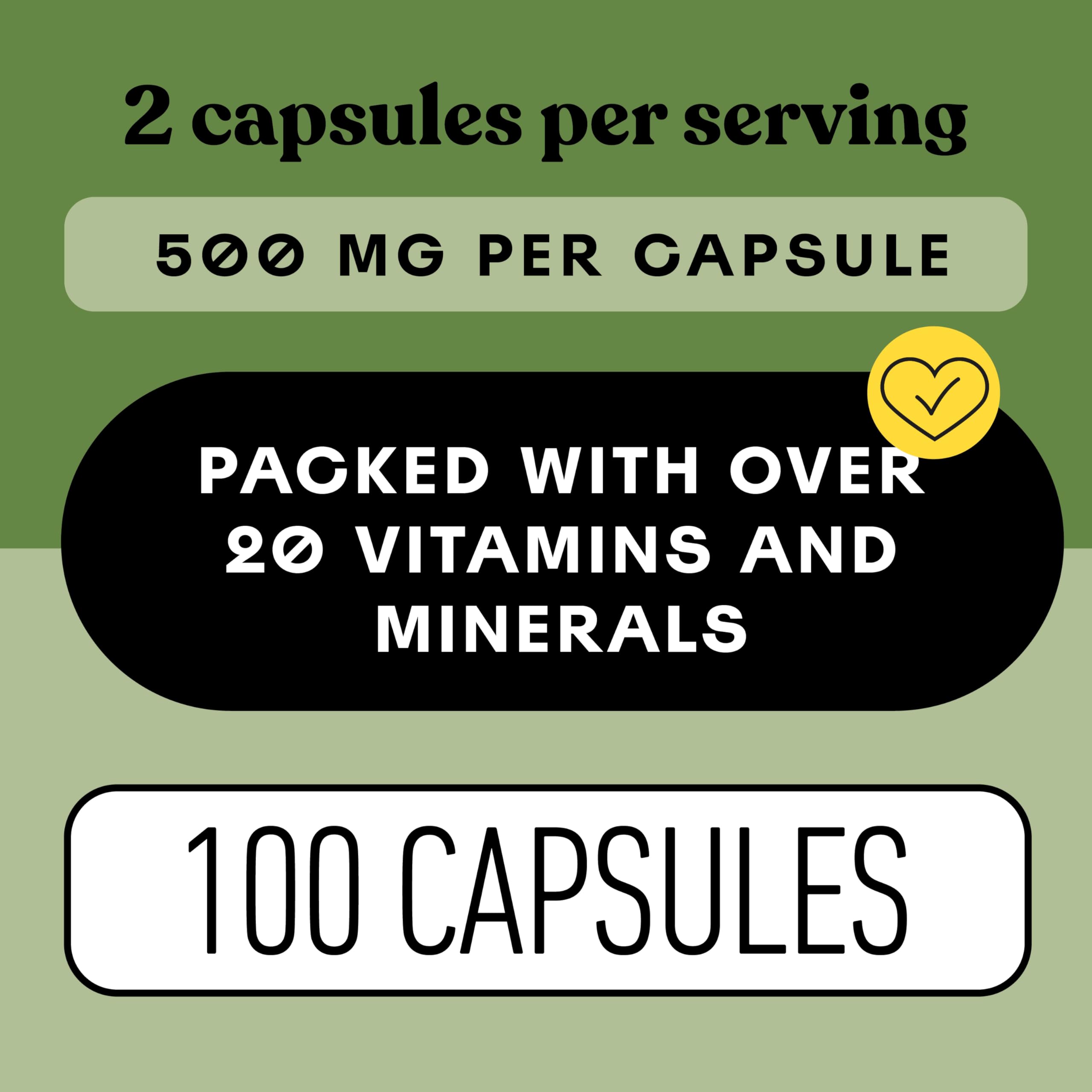 Complete Natural Products ingredient panel shows Vitamin B12 and chlorophyll-rich content.