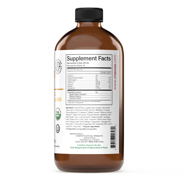Complete Natural Products Vierte líquido en vaso para absorción rápida.