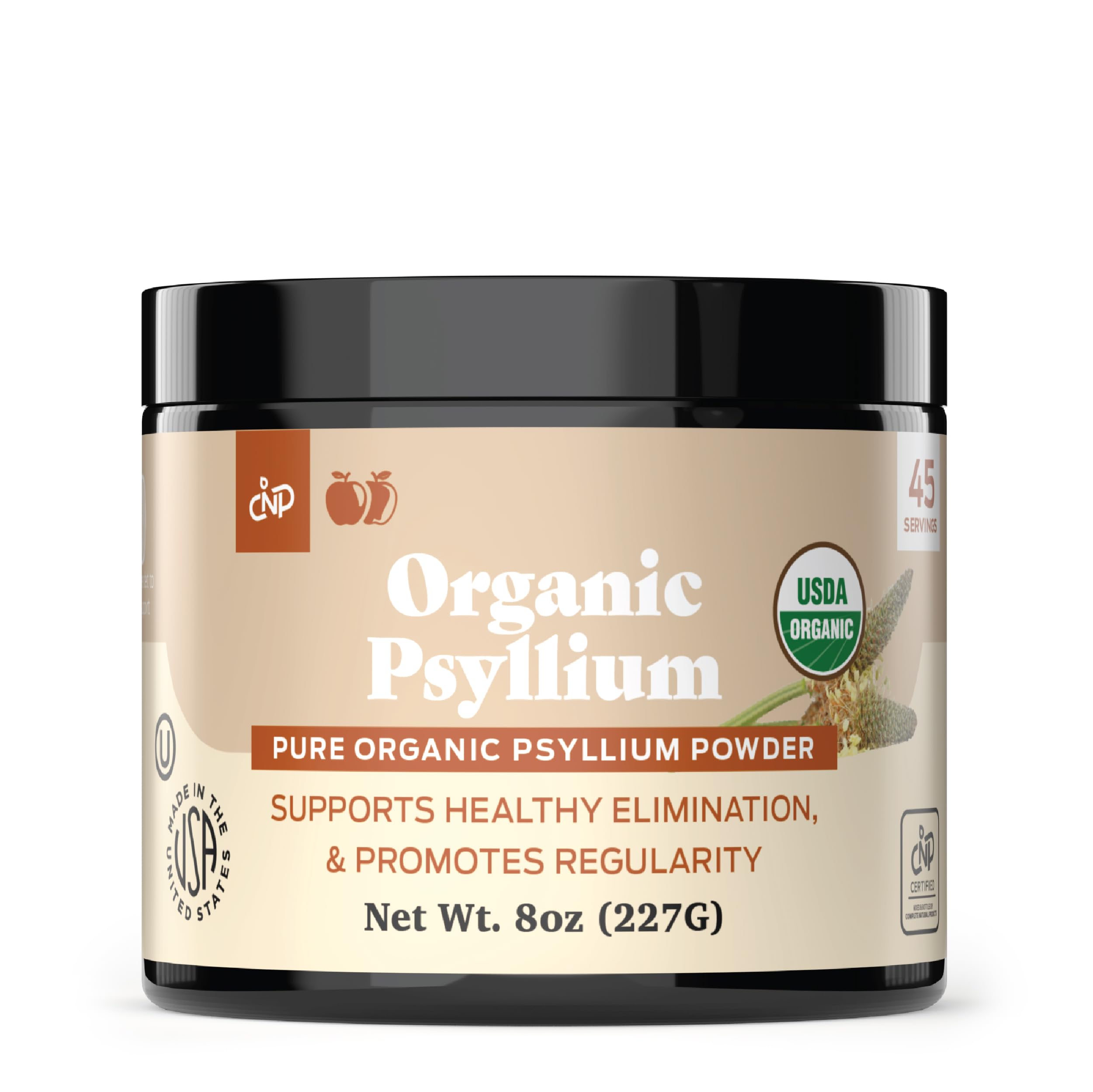 Complete Natural Psyllium Husk Powder bottle front view demonstrates daily fiber support.