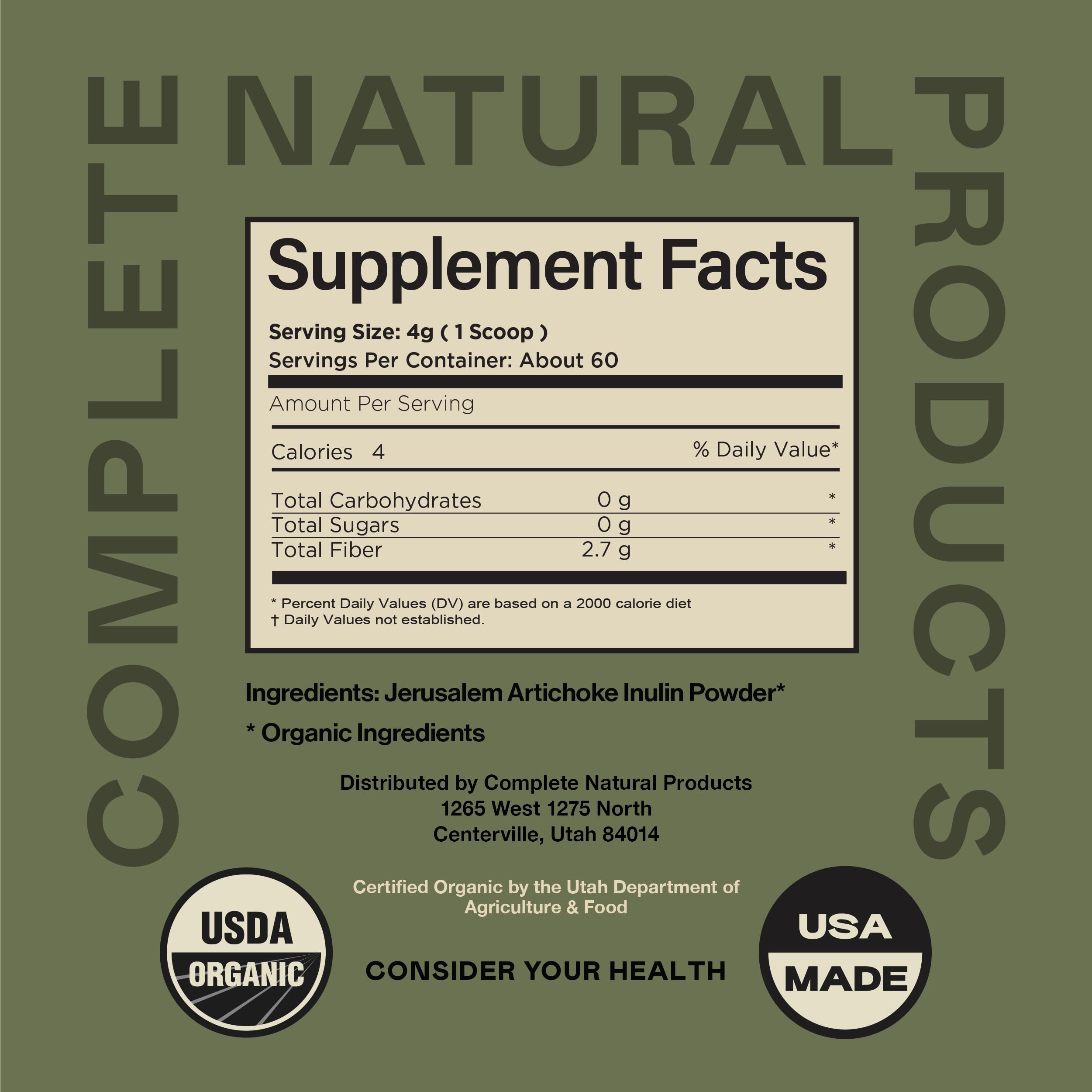 Spoonful of Complete Natural Inulin Powder for precise prebiotic fiber portioning