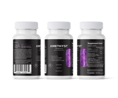 Complete Nutrition Amethyst Probiotic capsules closeup for easy daily intake.