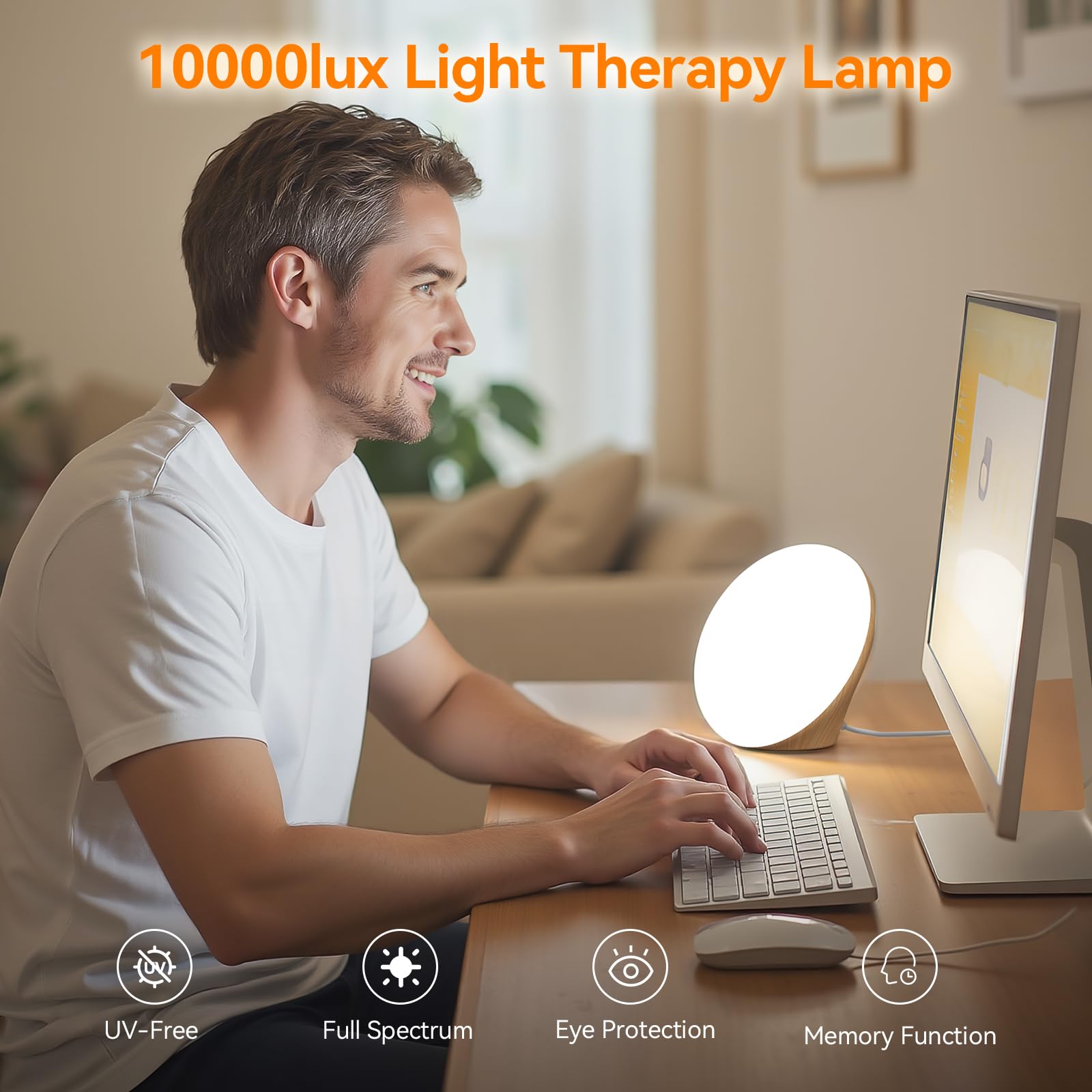 COMSYNC lamp with 670nm red night light provides a soothing glow for nighttime wind-down