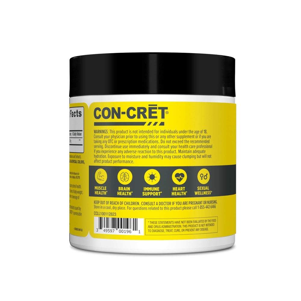 Athlete preparing drink with CON-CRET Creatine HCl for daily cellular energy.