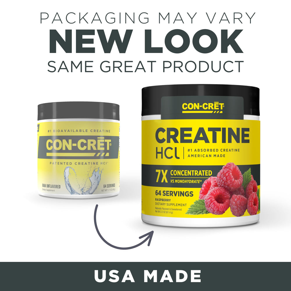 Raspberry-flavored CON-CRET Creatine HCl drink ready for training