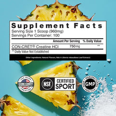 CON-CRET Creatine HCl serving scoop included for precise pre-workout dosing.