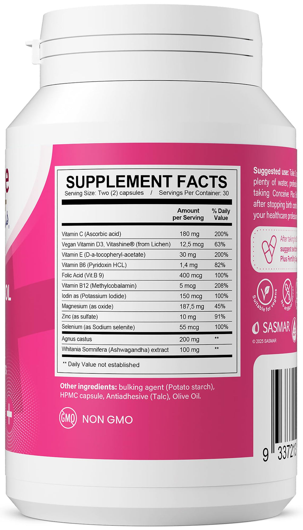 CONCEIVE PLUS Birth Control Detox health-supplement tray suggests easy daily routine.