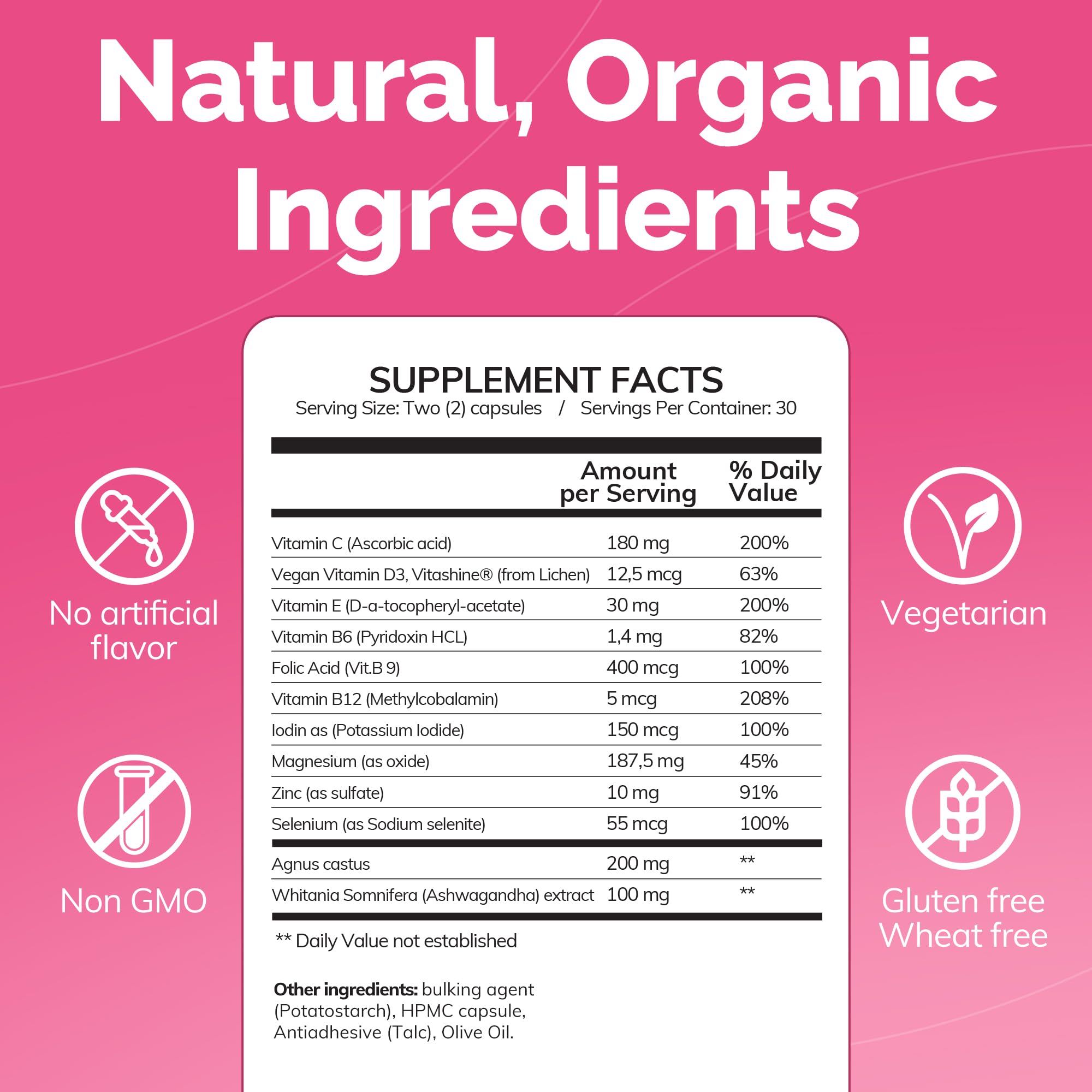 CONCEIVE PLUS Birth Control Detox ingredients label with natural organic formula for gentle detox.