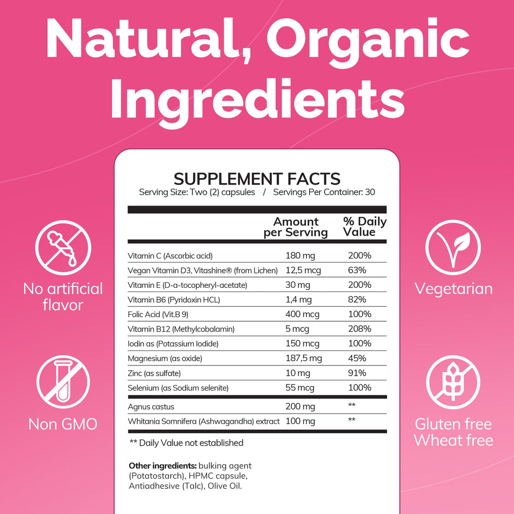 CONCEIVE PLUS Birth Control Detox ingredients label with natural organic formula for gentle detox.