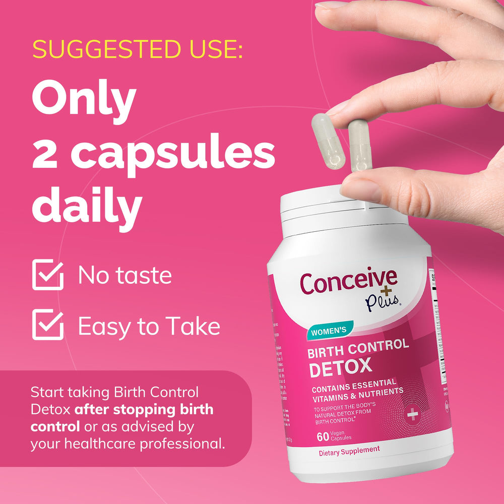 CONCEIVE PLUS Birth Control Detox packaging on shelf communicates trusted quality.
