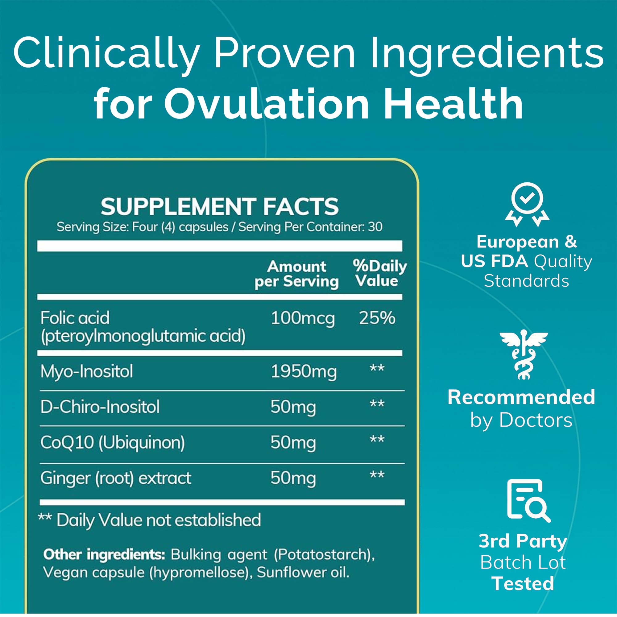 Conceive Plus packaging box front highlighting ingredients for hormonal balance.